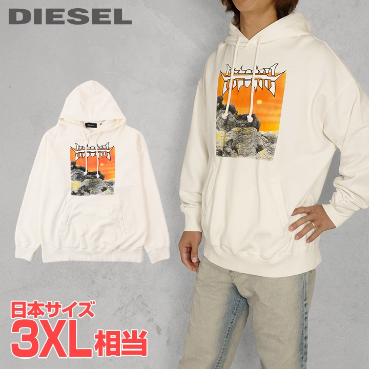 新品未使用★ディーゼル パーカー XXS ホワイト デカロゴ レディース 超美品 DIESEL（ディーゼル）の「レディース スウェット パーカー ロゴ