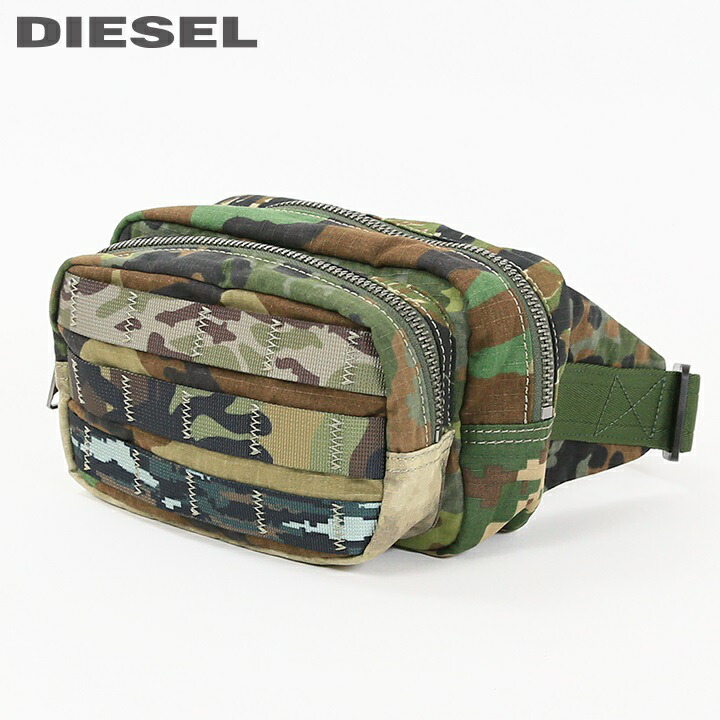 セール中✩.*˚ です　DIESEL バッグ　迷彩　カモフラ　メタルロゴ DIESEL - DIESEL ディーゼル ボディバッグ カモフラ 迷彩の通販