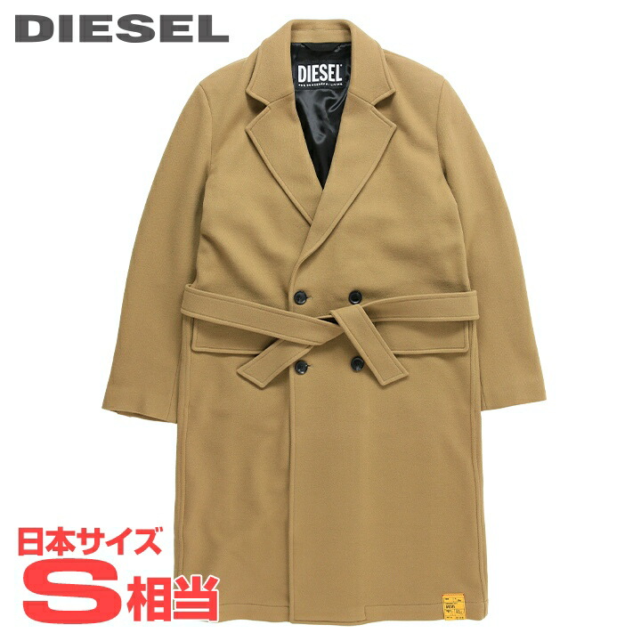 DIESEL ディーゼル レディースチェックロングコート アウター黒×黄　XS DIESEL ディーゼル レディースチェックロングコート アウター黒