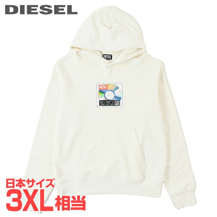 ■DIESEL ディーゼル メンズ■フォトプリント デジタルプリント 長袖 プルオーバースウェットパーカー【S-GINN-HOOD-E6】【サイズXXL】【1サイズ程大きめのサイズ感】【オフホワイト】die-m-t-f8-1mn 《メーカー希望小売価格30,800円》