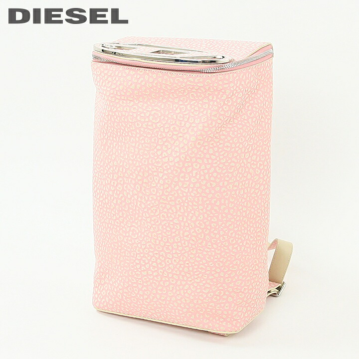 ★DIESEL ディーゼル レディース★オーバルDロゴタイプ 牛皮 本革 ユーズド感シボ産業 背嚢 うしろ側風呂敷き包み 鞄【1DR-BACKPACK】【大きさUNI】【サクラ色】die-l-a-f8-b34 《製造業者願望すること受け売り通貨価値83,600円》
