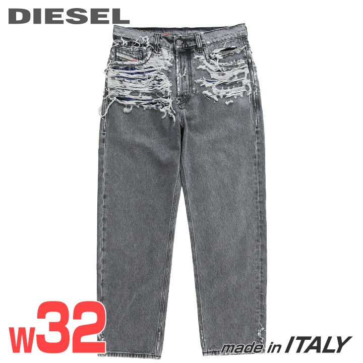■DIESEL ディーゼル メンズ■ヴィンテージデストロイダメージ加工 ストレート ジーンズ デニム パンツ【2010-FSB1】【W32L30】【グレー】die-m-p-f8-4r3 《メーカー希望小売価格93,500円》