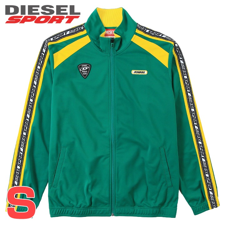 ■DIESEL SPORT ディーゼルスポーツ メンズ■55DSL レギュラーフィット ジップアップ トラックジャケット【AMST-SMEETCH-WT09】【サイズS】【グリーン】die-m-o-f8-701 《_メーカー希望小売価格35,200円》｜キイロヤ インポート