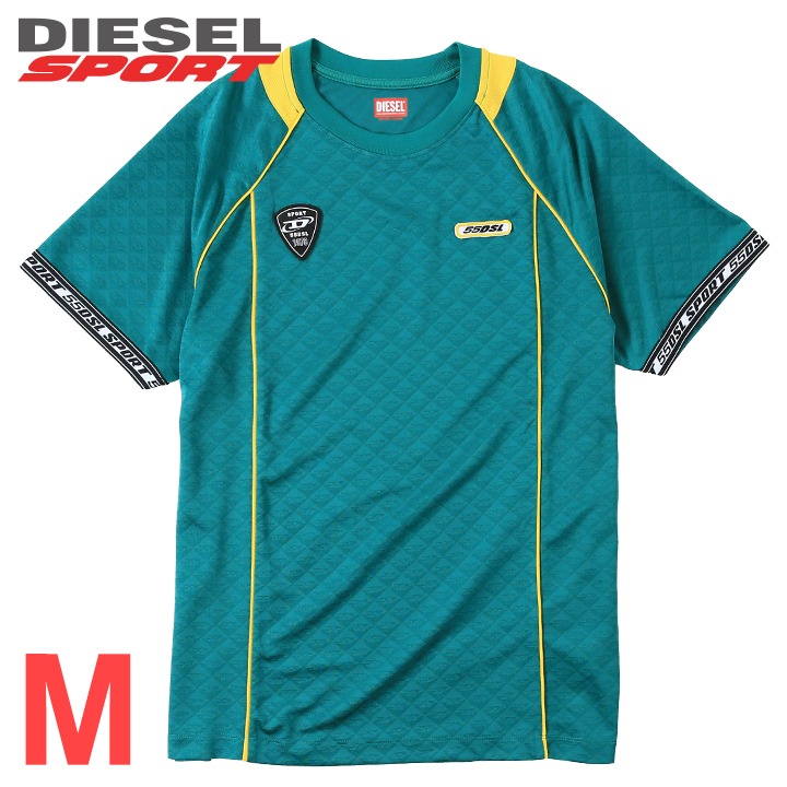 ■DIESEL SPORT ディーゼルスポーツ メンズ■55DSL レギュラーフィット 吸湿速乾 半袖Tシャツ カットソー【AMTEE-OZYMER-WT11】【サイズM】【グリーン】die-m-t-f8-775 《メーカー希望小売価格15,400円》