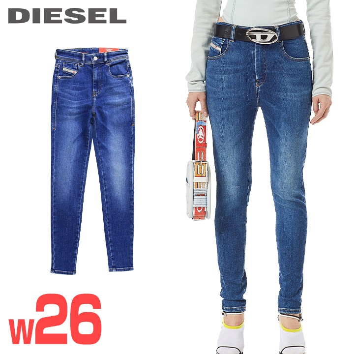 ★DIESEL ディーゼル レディース★ヴィンテージウォッシュ加工 スーパーストレッチ スーパースキニー ジーンズ デニム パンツ【1984-SLANDY-HIGH】【W26L32】【インディゴブルー】die-l-p-g4-413 《メーカー希望小売価格31,900円》