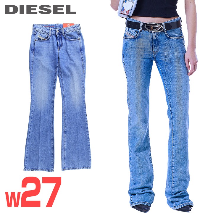 ★DIESEL ディーゼル レディース★ヴィンテージウォッシュ加工 スリムフィット ブーツカット ジーンズ デニム パンツ【1969-D-EBBEY】【W27L30】【インディゴブルー】die-l-p-g4-42k 《メーカー希望小売価格35,200円》