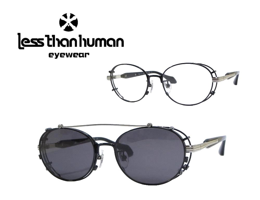 送料無料【LESS THAN HUMAN】レスザン　ヒューマン メガネフレーム 前掛け式サングラス 　 KL-7　 195　 ブラック｜キングラス店