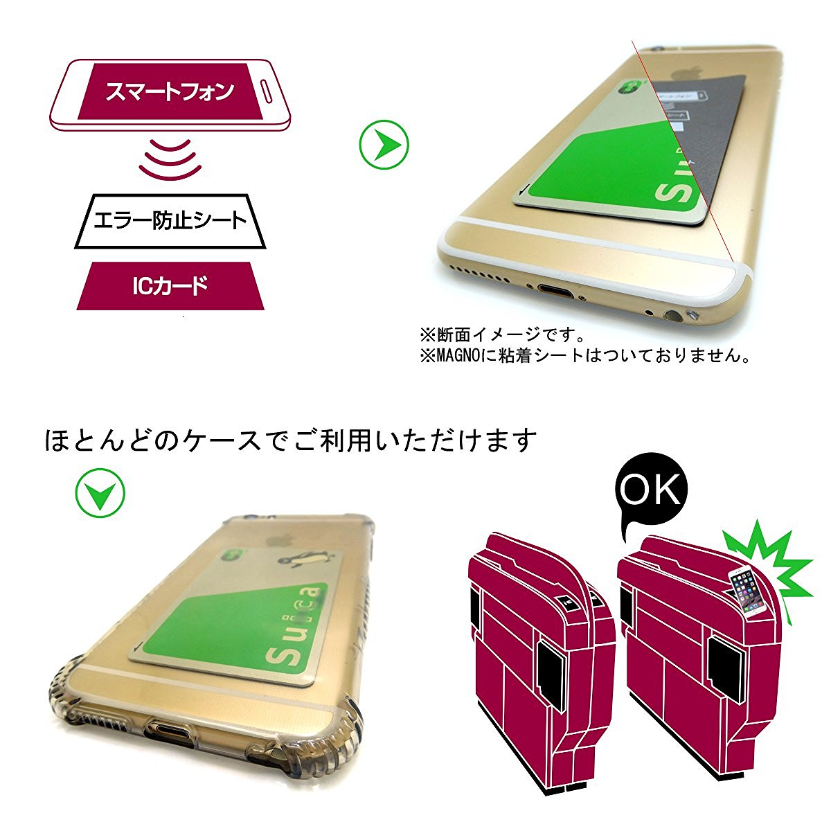 楽天市場 Icカード 干渉エラー防止シート Magno スマホとカードの間に挟むだけ 磁気エラーを防止 改札 電磁波 Suica Pasmo Icoca Manaca キングモバイル