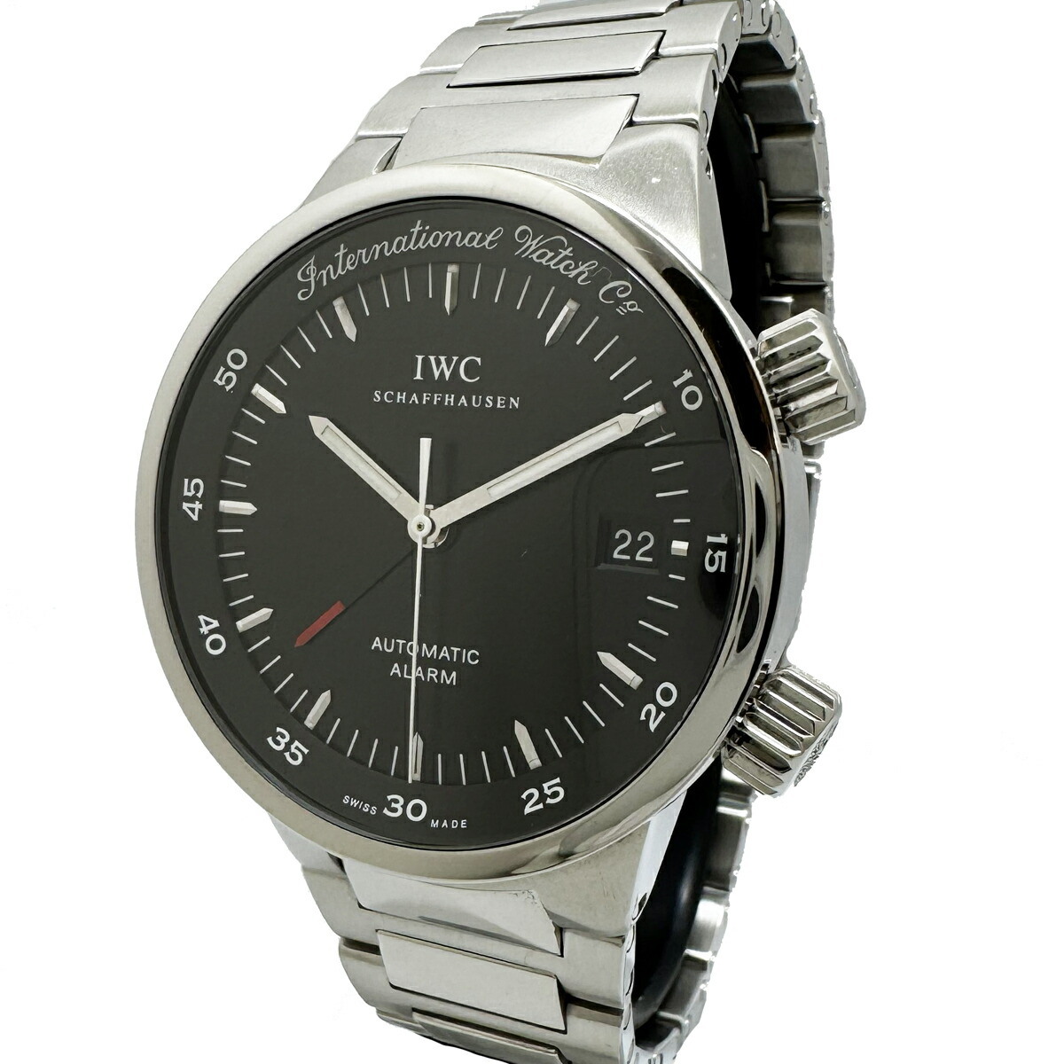 《メンズ》【中古】 IWC SCHAFFHAUSEN GST アラーム IW353702 デイト メンズ 黒文字盤 自動巻き オートマ ＩＷＣ IW3537 保証書付き