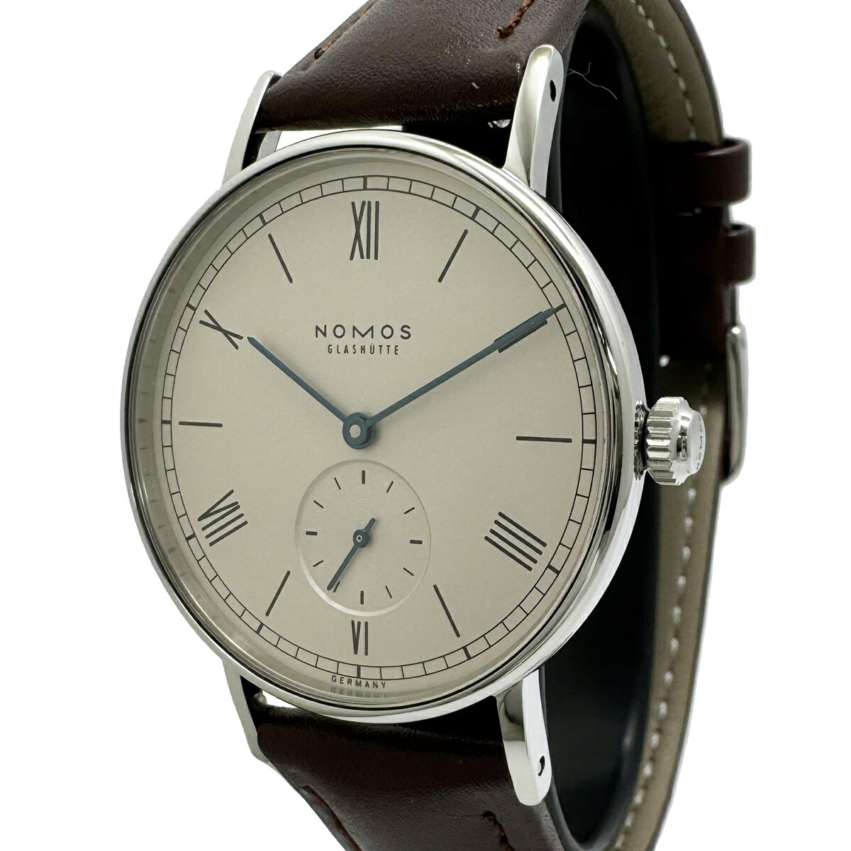 《メンズ》【中古】 ノモス ラドウィッグ35 手巻き メンズ スモールセコンド 裏スケ LD1A2W2 NOMOS LUDWIG シルバー文字盤 箱 保証書付き