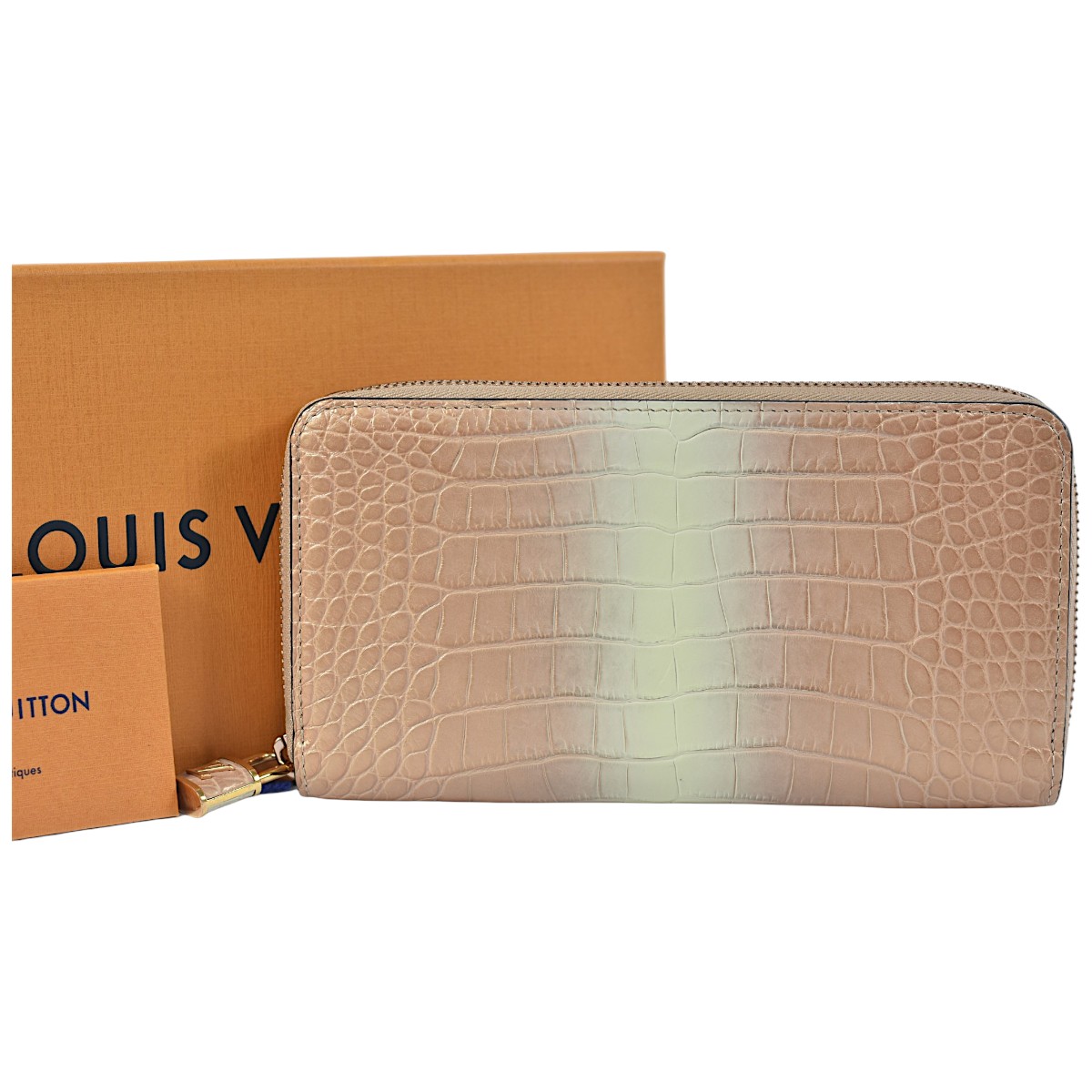 ルイ・ヴィトン 美品 超晴れ晴れしい クロコダイル アリゲーター ラウンド長金入れ ジッピーウォレット LOUIS VUITTON【中古】【RCP】
