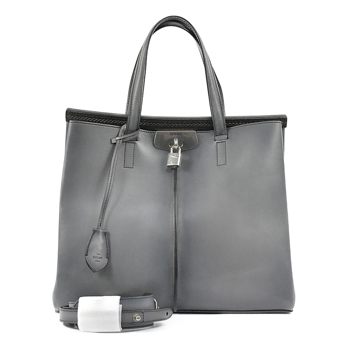 新品 定価35.8万円 ベルルッティ 最新カシミヤ&パティーヌレザーボディバッグ M291922_luti-38-leather-tote-