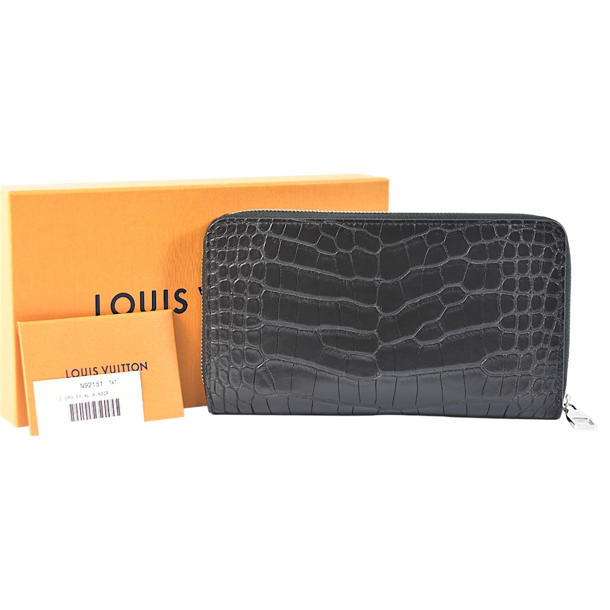 ルイ・ヴィトン 超美品 超豪華 クロコダイル ジッピーオーガナイザー メンズ ラウンド長財布 黒 LOUIS VUITTON【中古】【RCP】｜北詰商事・店 219,890円