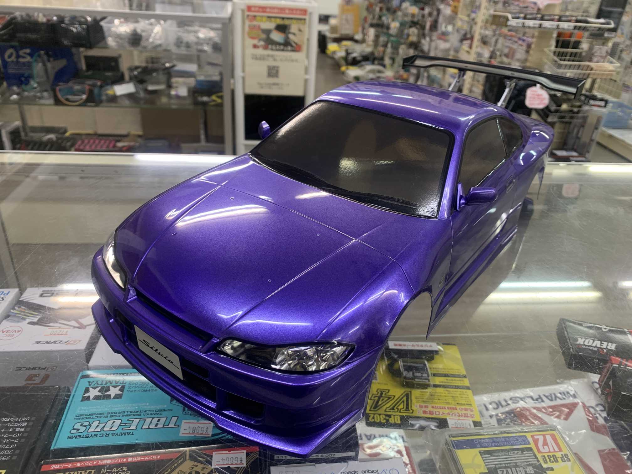タミヤ 1/10 ウイング付 ニスモ COPPERMIX シルビア S15 塗装済みボディ (メタリックパープル)