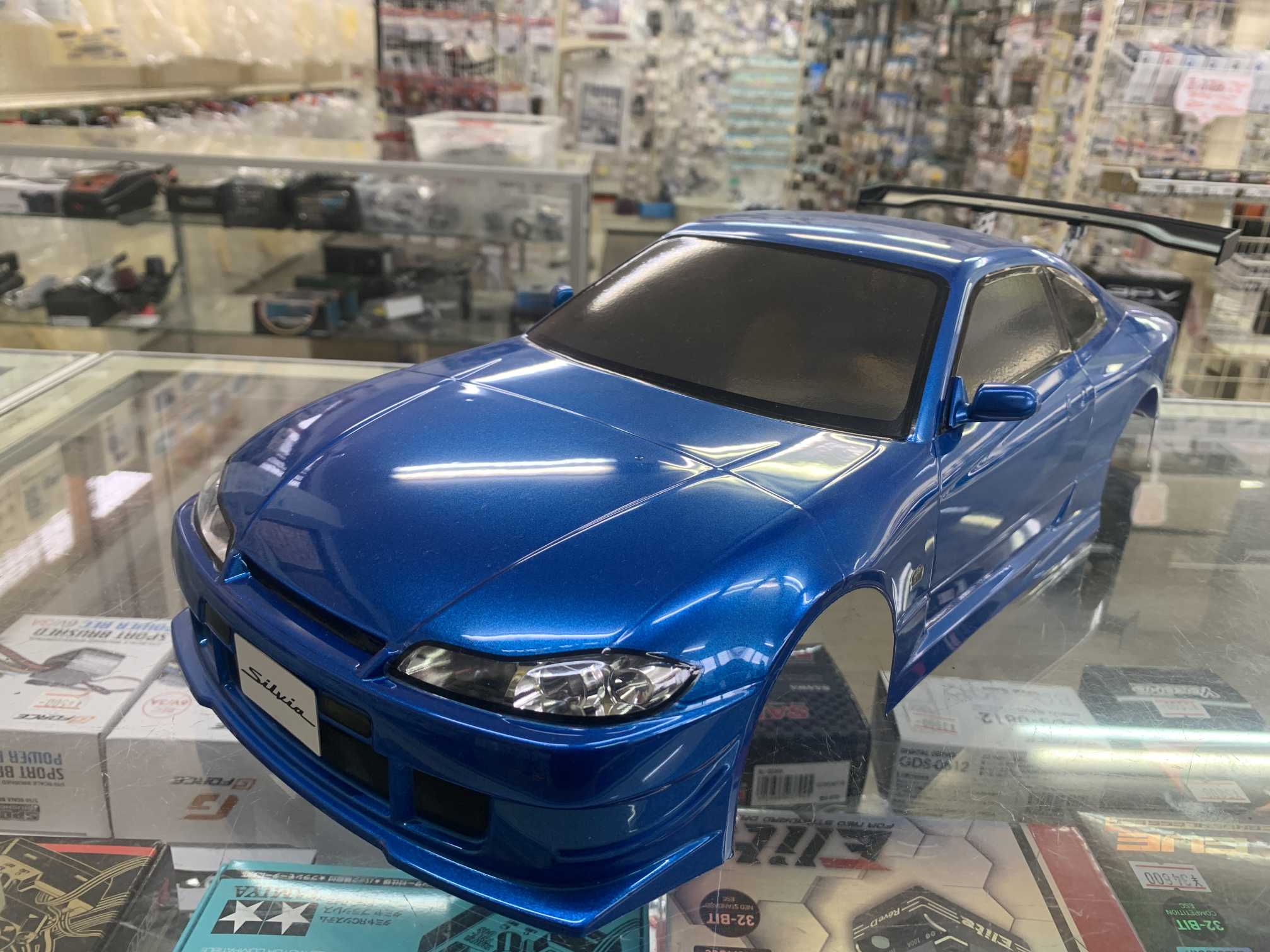 タミヤ 1/10 ウイング付 ニスモ COPPERMIX シルビア S15 ボディ (メタリックブルー）｜ラジコン天国徳島店