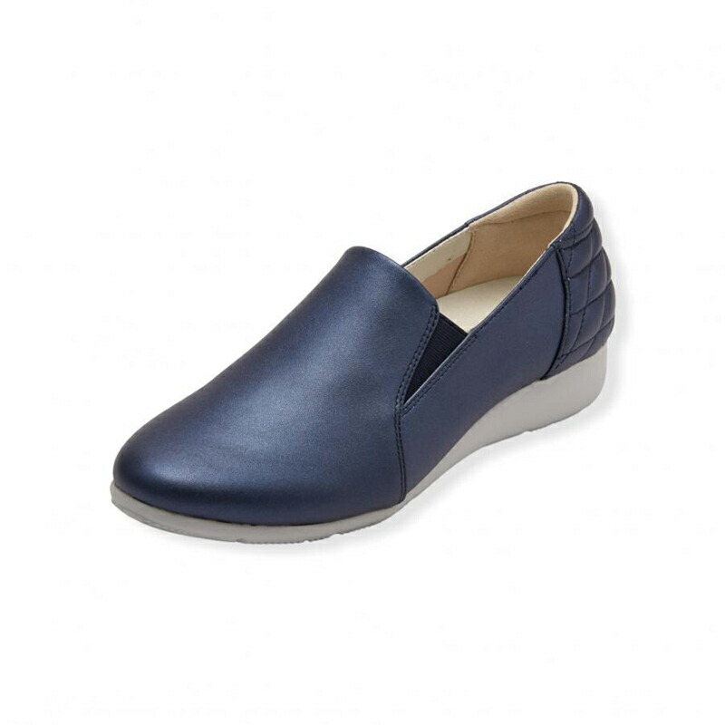 レディースシューズ【FITJOY】FJ075 MNV GREY ネイビーグレー スリッポン