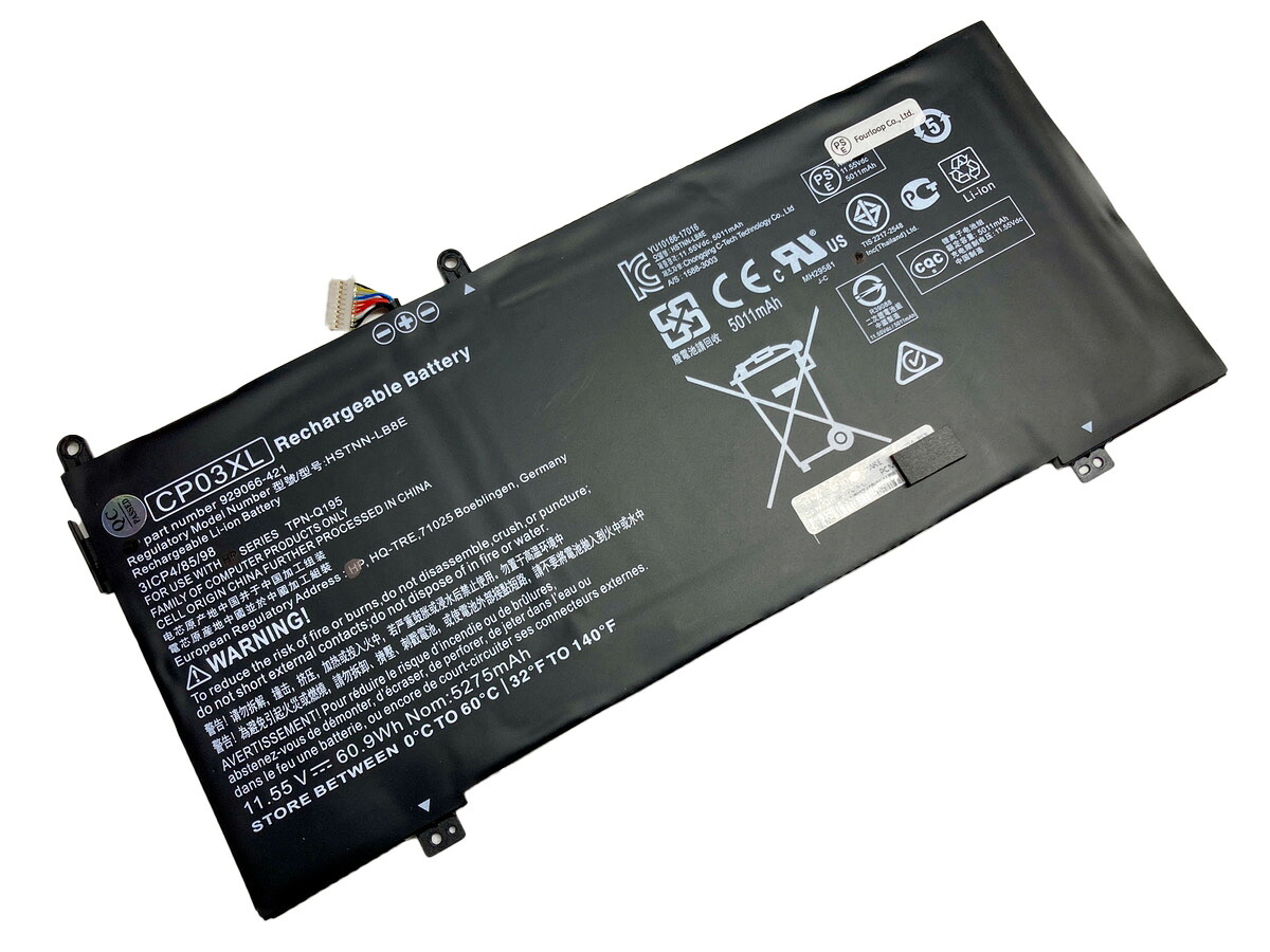 【純正】Spectre x360 13-ae009tu 11.55V 60.9Wh hp ヒューレットパッカード ノートPC 交換用バッテリー 電池パック｜バッテリーショップ FULL CHARGE