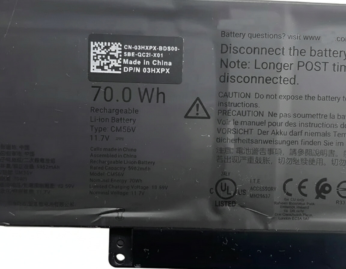 【完全無欠】3hxpx 11.7V 70Wh dell デル 万覚え帳マイコン 取り替えっこ乾電池 リチウムイオン 申し受ける池
