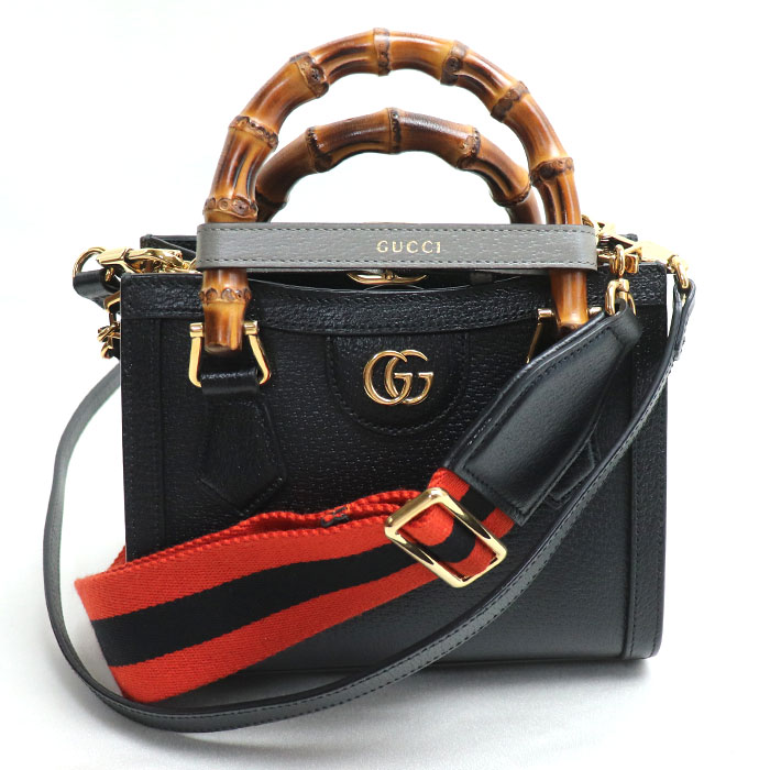 GUCCI グッチ ダイアナ ミニトート 2Wayショルダーバッグ 黒いこと 702732 U3ZDT 1073 レディース【中古】【美品】