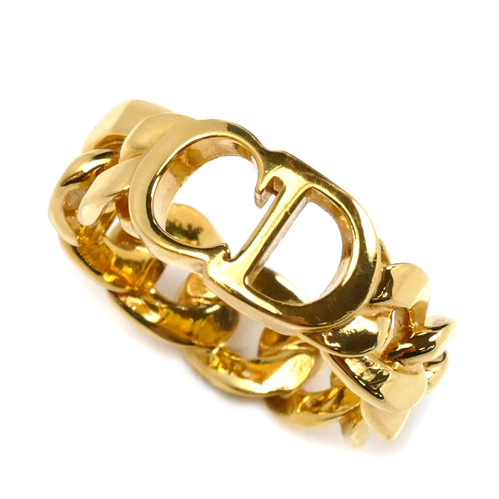 美品 ディオール dior CD チェーン リング 指輪 M 大きめ 20号相当 Christian Dior （新品・未使用品）クリスチャンディオール CD
