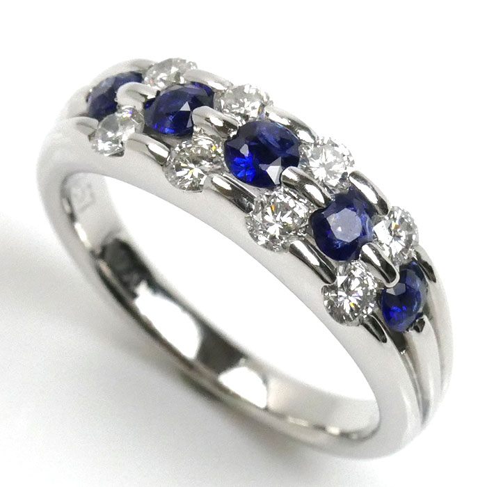 楽天市場】Pt900 プラチナ サファイア 0.45ct ダイヤモンド 0.10