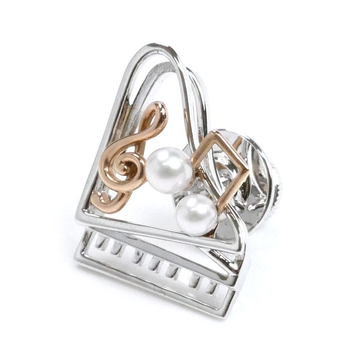 MIKIMOTO シルバー 音符ブローチ　ト音記号 ミュージックブローチ ト音記号/シルバー｜ 音楽雑貨のお店