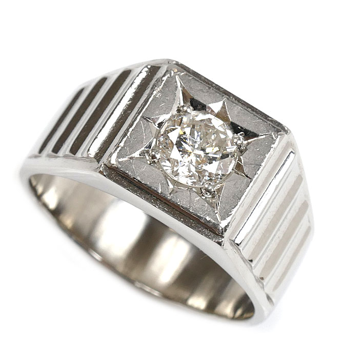 Pt900プラチナ リング・指輪 ダイヤモンド0.93ct 24.5号 24.2g メンズ【中古】