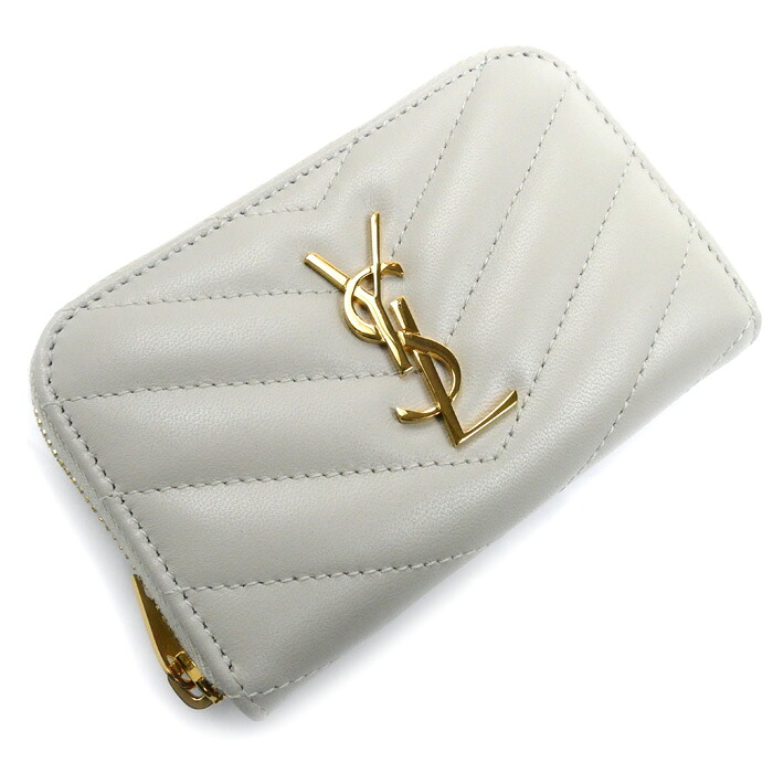 SAINT LAURENT PARIS サンローランパリ カサンドラ マトラッセ コインケース アイボリー 753788 レディース【中古】【美品】
