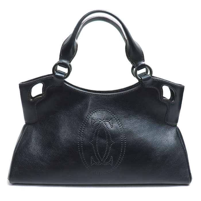 カルティエ ハンドバッグ 腕掛け マルチェロ ハラコ ブラック系 ゼブラ