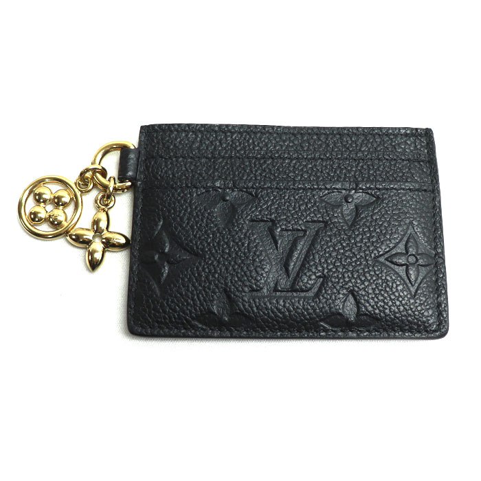 LOUIS VUITTON ルイ・ヴィトン ポルト カルト LVチャーム カードケース モノグラムアンプラント ブラック M82132 レディース 中古 美品