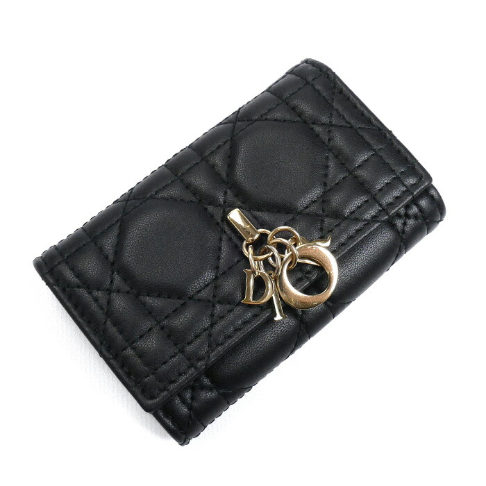 Dior ブラック レザー キーケース Christian Dior ブラック レザー キーケース