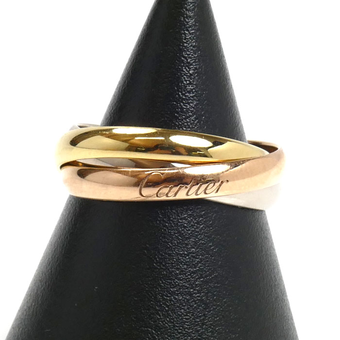 希少【付属品完備】カルティエ トリニティリング ピンキーリング #45 SM カルティエ Cartier】ピンキーリング トリニティ SM スモール