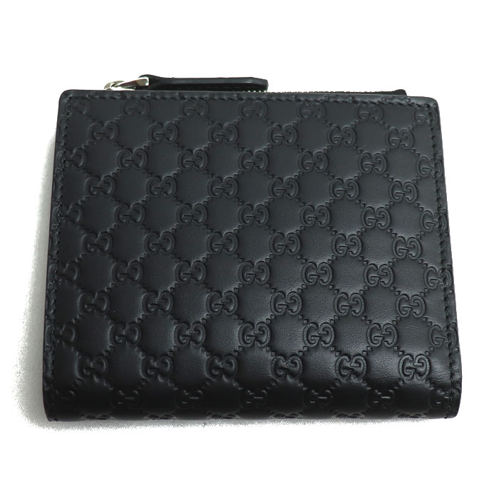 GUCCI　グッチ　マイクロシマレザー　ブラック　折り畳みタイプ　保存袋・付属品 GUCCI グッチ マイクロシマレザー ブラック 折り畳みタイプ 保存袋・付属品