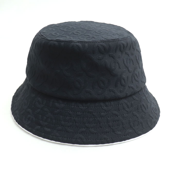 CHANEL シャネル ココマーク柄 バケットハット ハット ブラック AAA955 S ミックスファイバー レディース【中古】【美品】｜古恵良質店