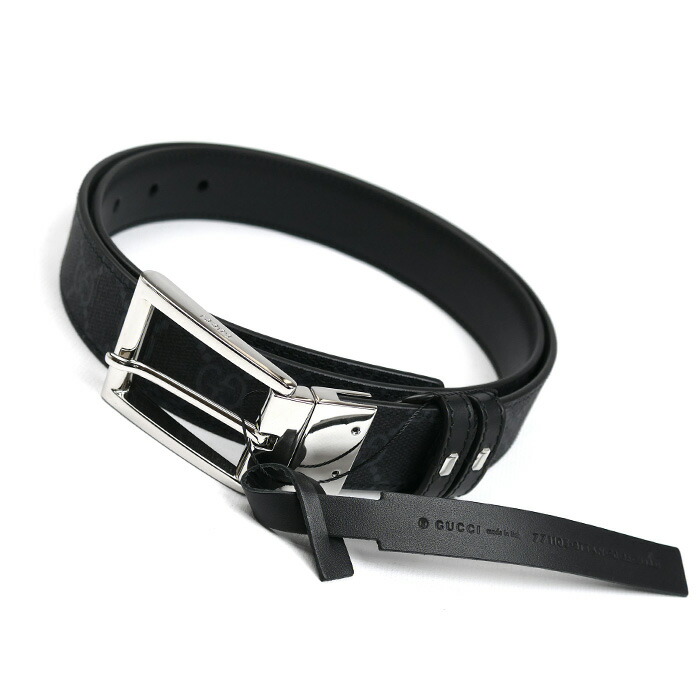 極美品✨グッチ　ベルト ブラック GGパターン インターロッキング スプリーム グッチ ベルト ブラック GGパターン インターロッキング スプリーム