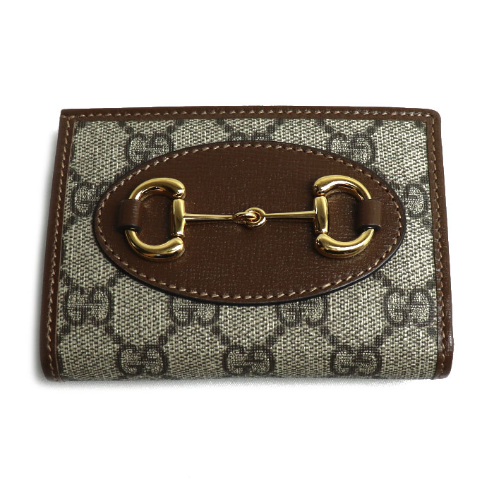 GUCCI グッチ 配管ビット 1955 歌留多入れもの ウォレット 二つ折り紙入れ ベージュ/エボニー ?726846 92TCG 8563 レディース【中古】