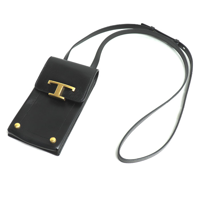 新品未使用⭐︎TODS スマホショルダー　モバイルフォンホルダー　ブルーレザー トッズ」らしい機能性を洗練デザインに搭載！才色兼備な新作