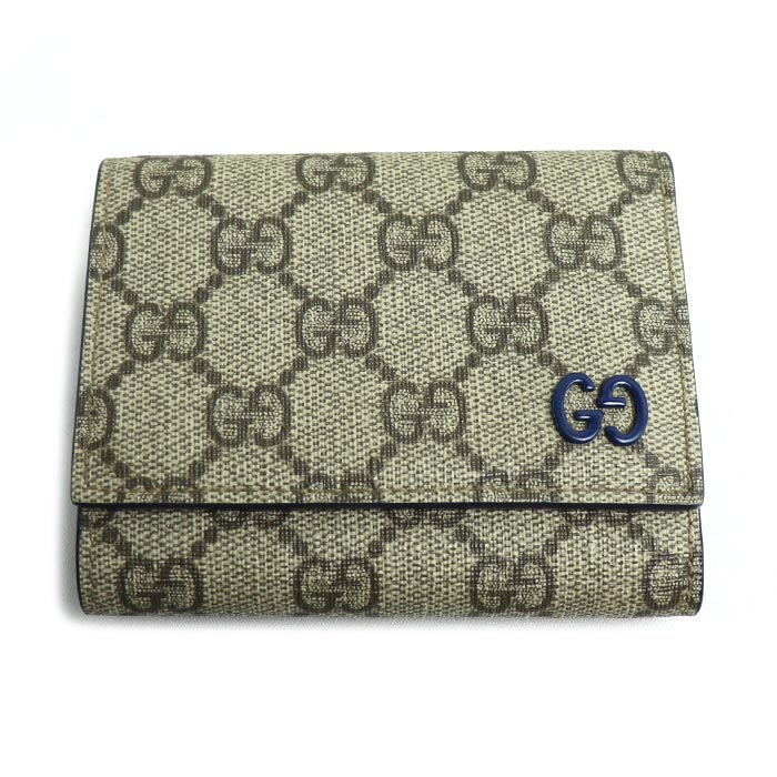 GUCCI グッチ GG 作目付き添い人 GG 三つ折りウォレット 三つ折り紙入れ ベージュ 青味 769225 ユニ一発やる【中古】