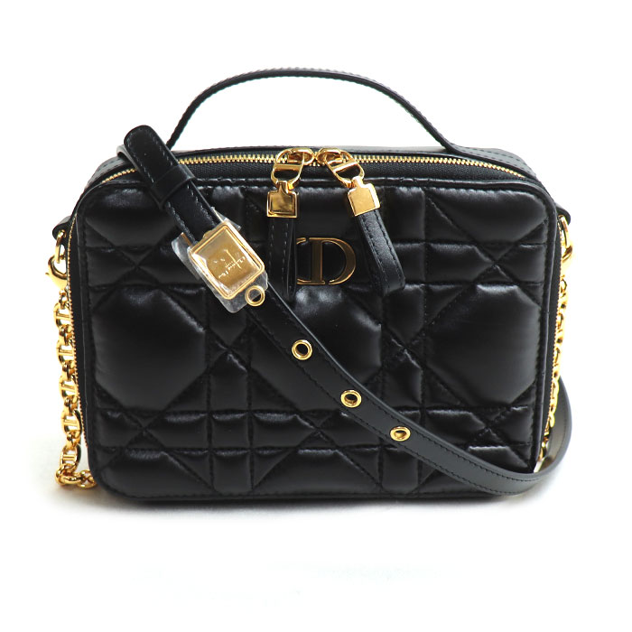 Dior クリスチャンディオール マクロカナージュ カロ ボックス席御徒面子 2Wayショルダーバッグ 黒いこと S5140UNGX_M900 レディース【中古】【美品】