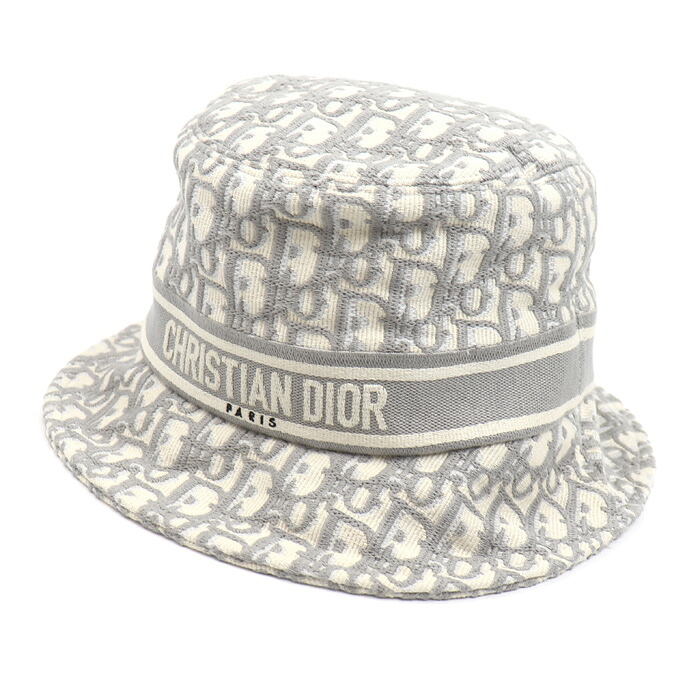 Dior ディオール トロッター オブリーク バケットハット ハット アイボリー/グレー 11DOB923I132 ユニセックス【中古】【美品】｜古恵良質店 49,800円