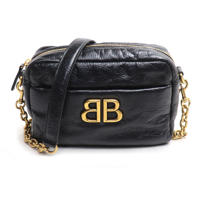 BALENCIAGA バレンシアガ モナコ公国 チェーン店肩部 ショルダーバッグ 黒いこと 806459 レディース【中古】【美品】