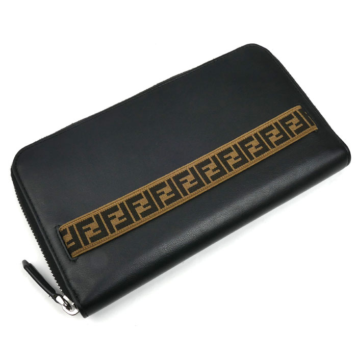 FENDI フェンディ FFロゴ ジップアラウンド ウォレット 長財布 ラウンドファスナー ブラック/ブラック 7M0276 A8VC F17BJ メンズ【中古】 24,750円
