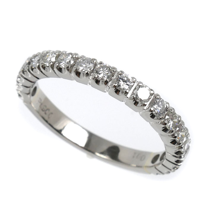 Pt900プラチナ ハーフエタニティ リング・指輪 ダイヤモンド1.00ct 18.5号 5.0g レディース【中古】