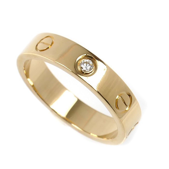 CARTIER カルティエ K18YG イエローゴールド ミニラブ 1PD リング・指輪 B4056150 ダイヤモンド 10号 50 4.3g レディース【中古】【美品】 110,000円