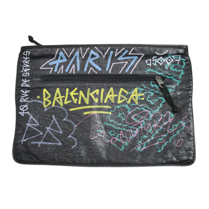 BALENCIAGA バレンシアガ グラフィティ エクスプローラー クラッチペダル御徒面子 黒いこと 535334 メンズ【中古】
