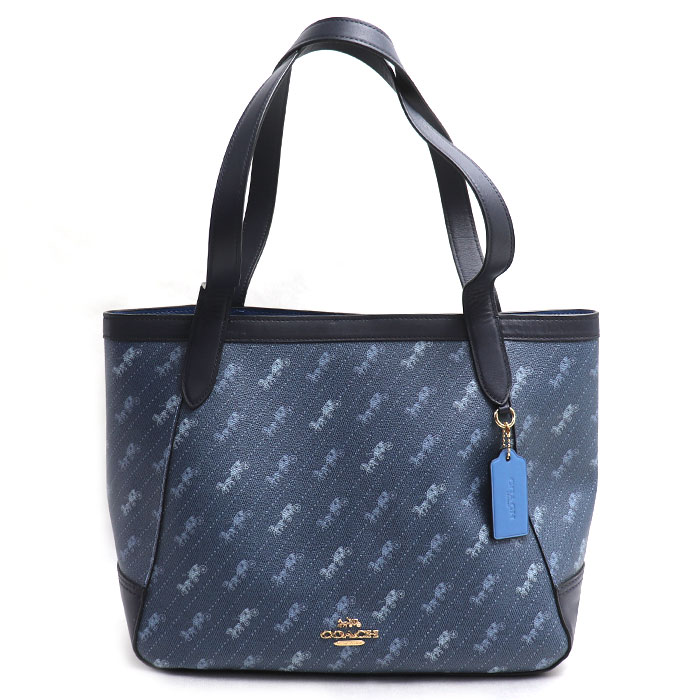 COACH コーチ職 ホースキャリッジ トートバッグ 青み C4061 逃げ口 レディース【中古】