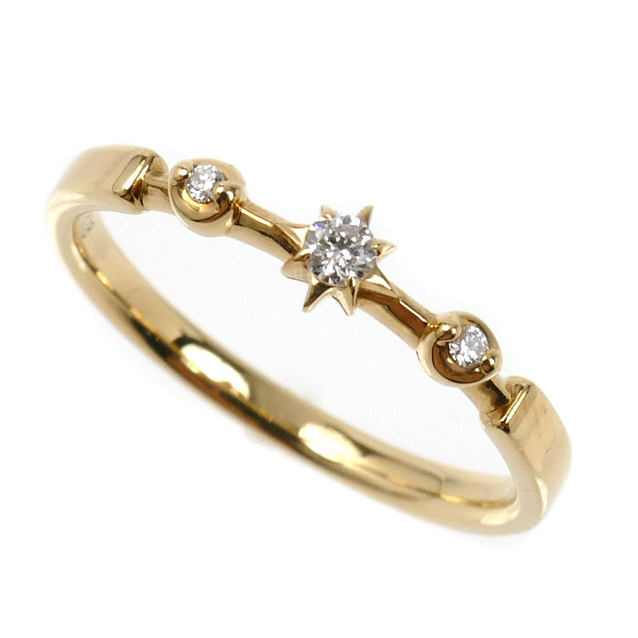 STAR JEWELRY スタージュエリー K18YG イエローゴールド リング・指輪 ダイヤモンド0.04ct 8号 1.6g レディース【中古】｜古恵良質店