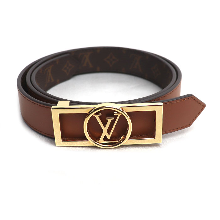 LOUIS VUITTON ルイ・ヴィトン ドーフィーヌ 25MM リバーシブル ベルト モノグラム ブラウン M0196 レディース 80/32【中古】【美品】｜古恵良質店