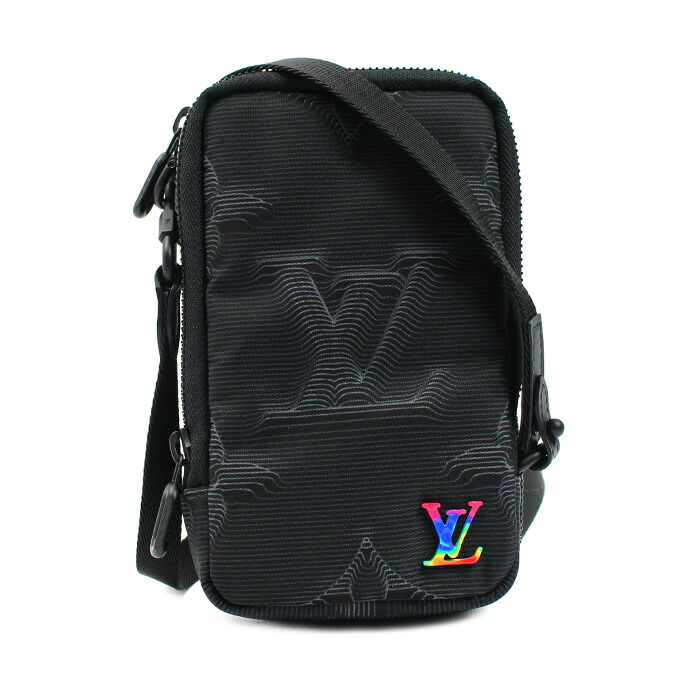 LOUIS VUITTON ルイ・ヴィトン 3Dモノグラム ダブルフォンポーチ ショルダーバッグ ブラック M80141 メンズ【中古】【美品】 92,401円