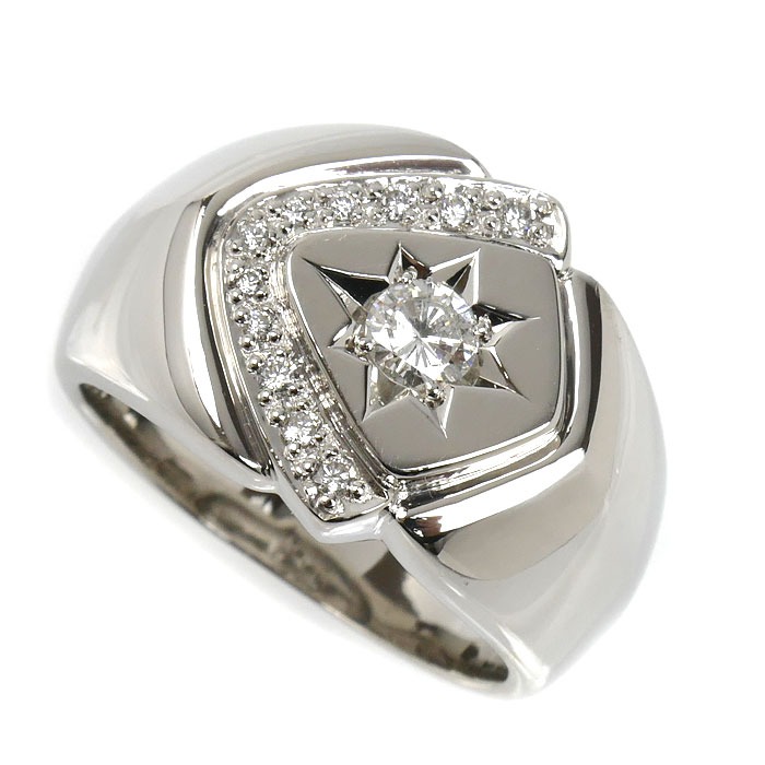 Pt900プラチナ リング・指輪 ダイヤモンド0.104ct/0.25ct 20号 29.0g メンズ【中古】|古恵良質店